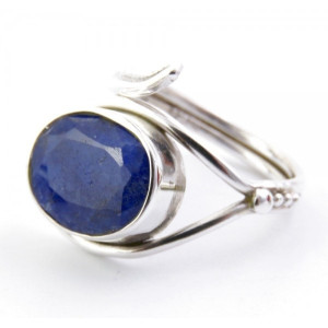 Safīrs -  sudraba gredzens